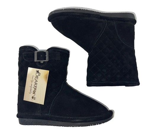 Bearpaw girls black - black, quilted
