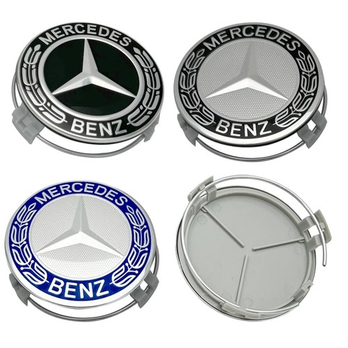 Black mercedes wheel centre - 4x,