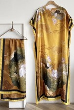 Elegant Silk Polyester Kaftan Dress–Dubai & Moroccan Style Party Wear One Size