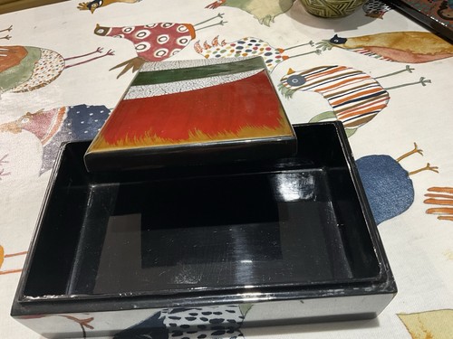 Hand painted paper - mache, box