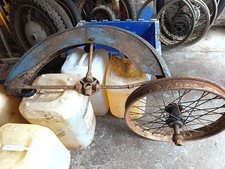 VINTAGE SIDECAR PARTS WHEEL,MUDGUARD,CHASSIS BITS (LOT 75)