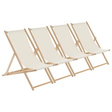 4x Folding Wooden Deck Chairs