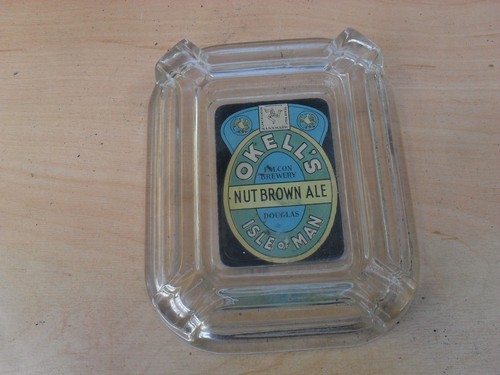 Vintage glass ashtray - glass, okell's