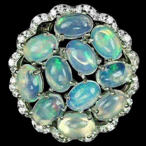 Silver ring opal - ring,