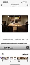 Roma Boat Edge Marble Dining Table