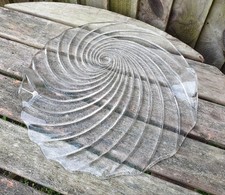 IVV Art Studio Glass Platter Spiral Whirlpool Design Cheese Board Sandwich Cake