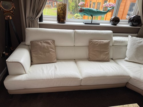 Dfs white beige leather - white, &