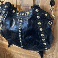 GUCCI BLACK  FRINGE STUDDED LEATHER BABOUSKA BAG -MEDIUM- GOOD CONDITION.