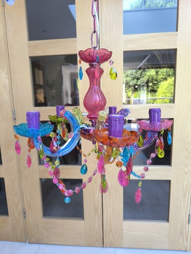 Multicolour glass chandelier - multicolour,