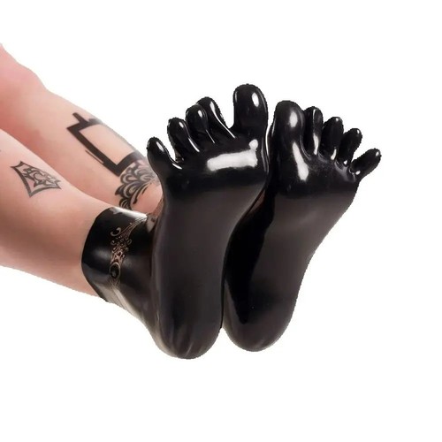 100 latex black - black, ankle