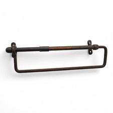 RARE Antq Retractable Towel Clothing Rack Industrial Copper Bronze Closet Hanger