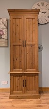 Solid Pine Cupboard Wardrobe Hall Coat Housekeepers Storage Cabinet