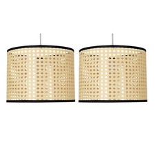Set of 2 Natural Wicker Rattan