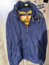 Mens Superdry Windcheater Jacket Large Navy & Orange  