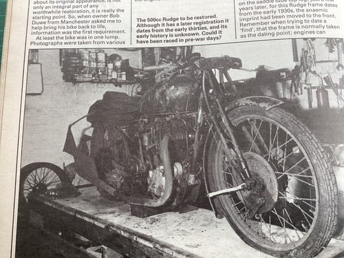 Rudge 500 resto article - rudge,