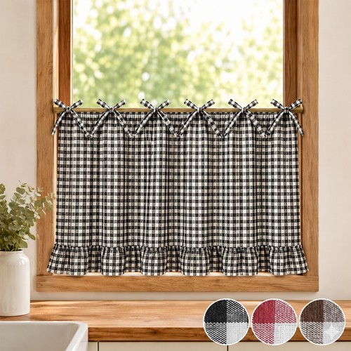Tier curtains plaid - curtains,