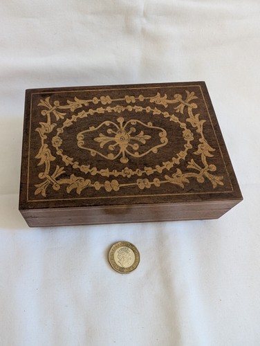 Vintage inlaid music box - vintage,