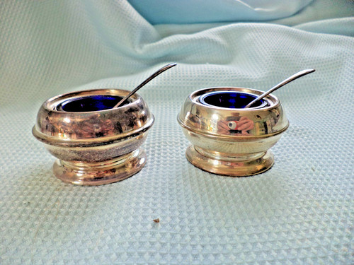 Pair antique open - of, salt