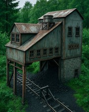Mine model railway scenery - railway,