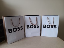 3 X Boss.com BOSS  Paper Carrier Bags 30 x 22 x 10cm  White Brown Black