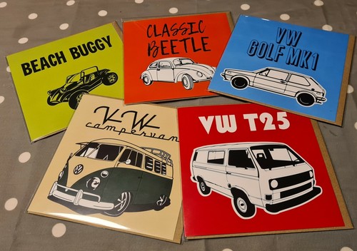 Greeting cards pack of 5 - vw,