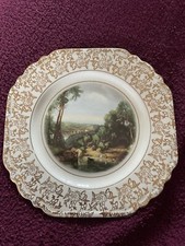 Lord Nelson Ware Display Plate Crossing The Brook Gilt Floral Pattern 