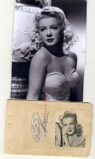Betty Hutton vintage signed page