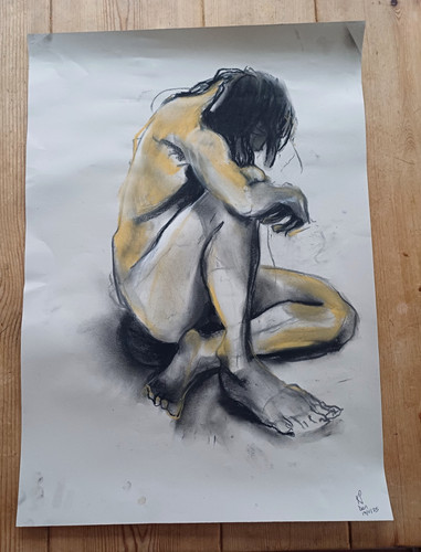 Charcoal and pastel life