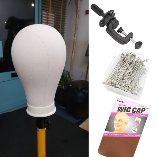Canvas wig head - wig, stand