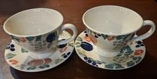 2x Royal Winton tradition Spongeware - Breakfast Cup and Saucer.