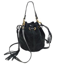 Topshop Womens Black Suede