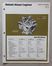 Detroit 8V-71 Diesel Engines Brochure / Leaflet 1972