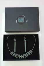 Genuine Water Street Gallery Fringe Slate Necklace Earrings Set Boxed #20115