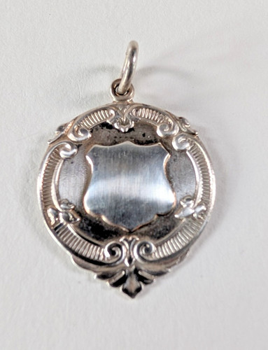 Vintage silver watch fob medal - fob,