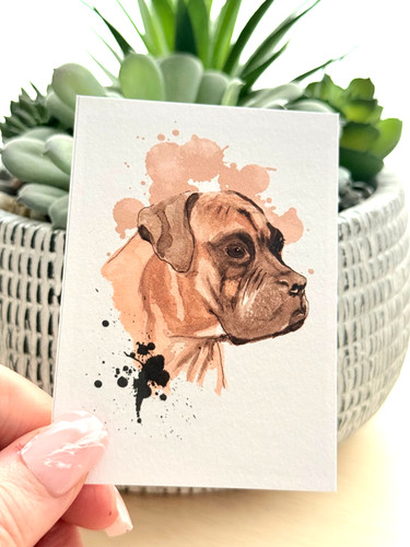 Aceo print barny boxer - 'barny', |