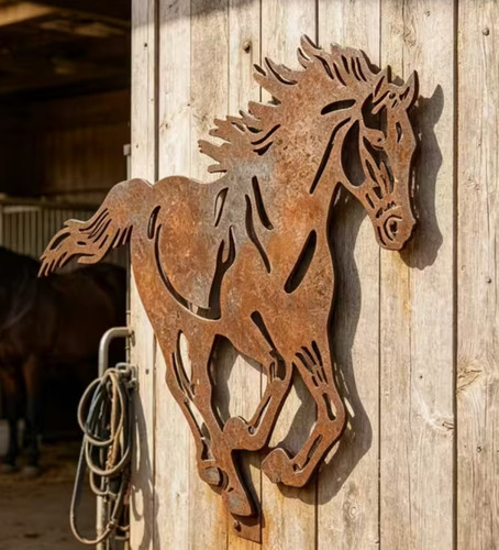 Core ten rusty metal horse - core-ten,