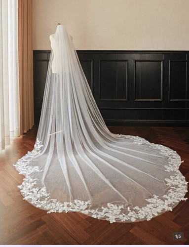 Cathedral length white bridal - white,