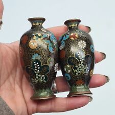 Antique Pair Of Japanese Cloisonné Vases