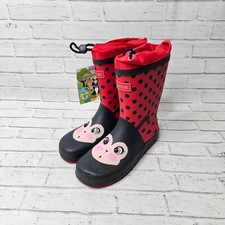 Regatta Kids Mudplay Wellies Ladybird Red Black UK 2.5 Junior Waterproof Boots