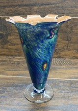 Studio Art Glass Vase Blue