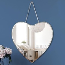 Heart Shaped Mirror With Iron Chain for Wall Decor 12x12 Inch - Wall Hang Real 