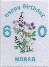 Hand Made Embroidered Birthday