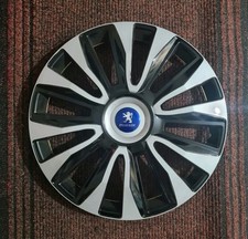 Halfords 4 Peugeot 16" Nebula Wheel Trim Set With Cool Blue Centre Inserts Boxed