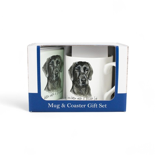 Black labrador bone china - china, mug