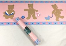Wallpaper Border Pink Teddy