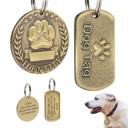 Thick brass personalized dog - thick,