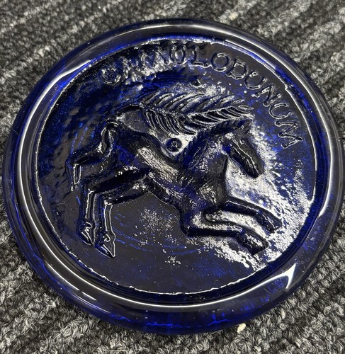 Vintage cobalt blue plaque - cobalt,