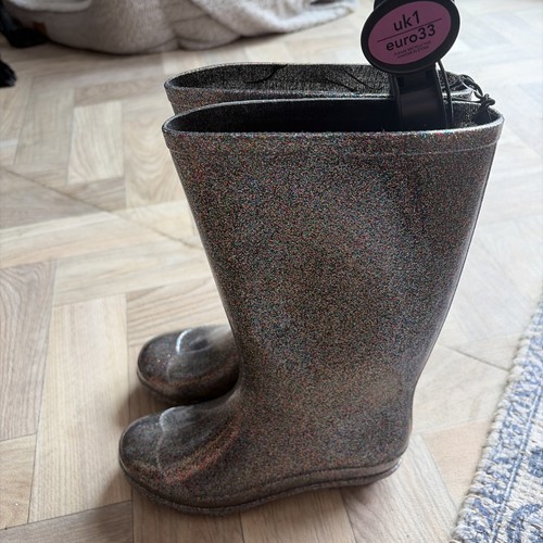 Girls welly glitter size 1 - glitter,