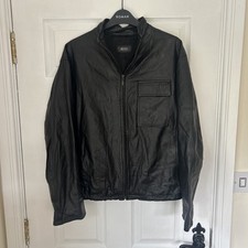 Reiss Ladies UK L Black Genuine real leather Jacket Made in Gt Britain
