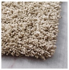 IKEA HAMPEN High Pile Rug Beige / Stone 80cm x 125cm 